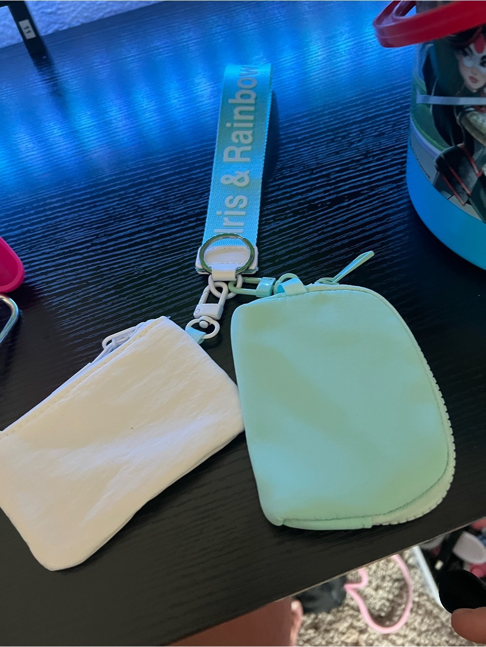 Pastel Mint & White Wristlet Card Pouches